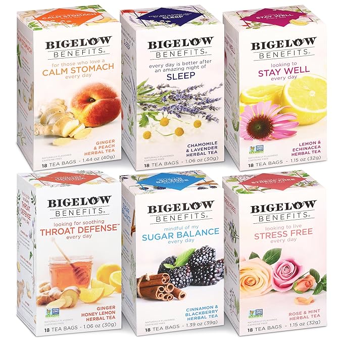 Bigelow Tea Benefits Wellness Teabag Variety Pack